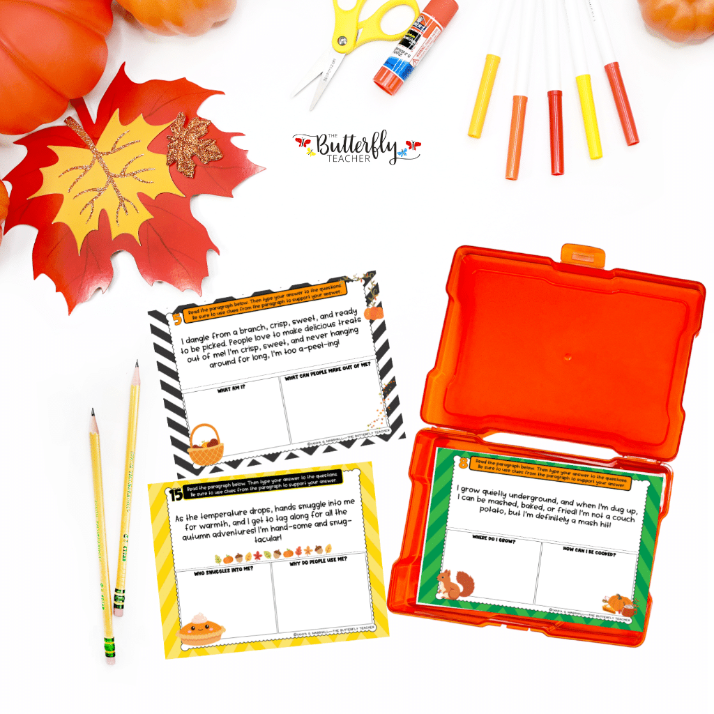 Thanksgiving Making Inference Task Cards