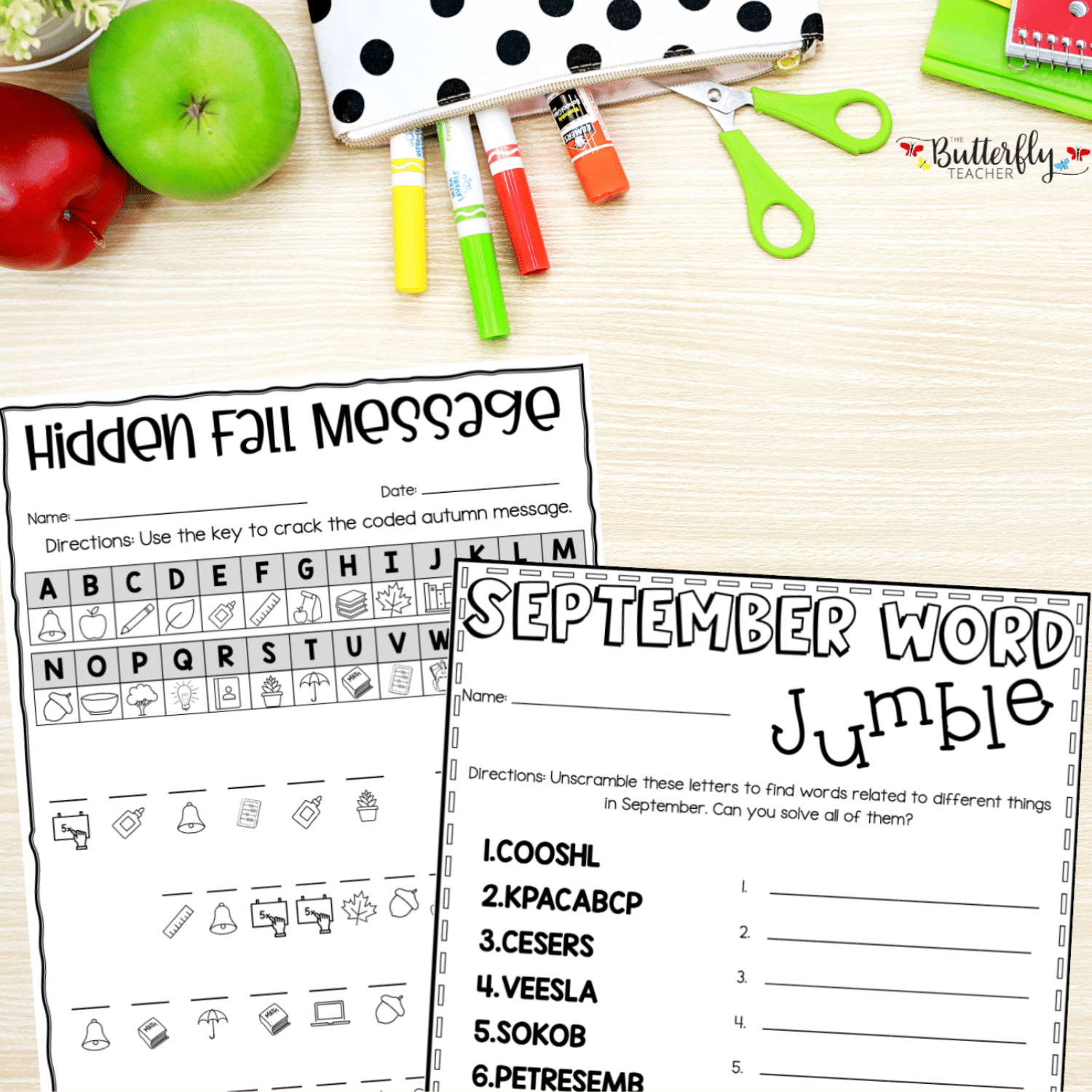September Back to School Early Finisher Packet NEW Fall Activities