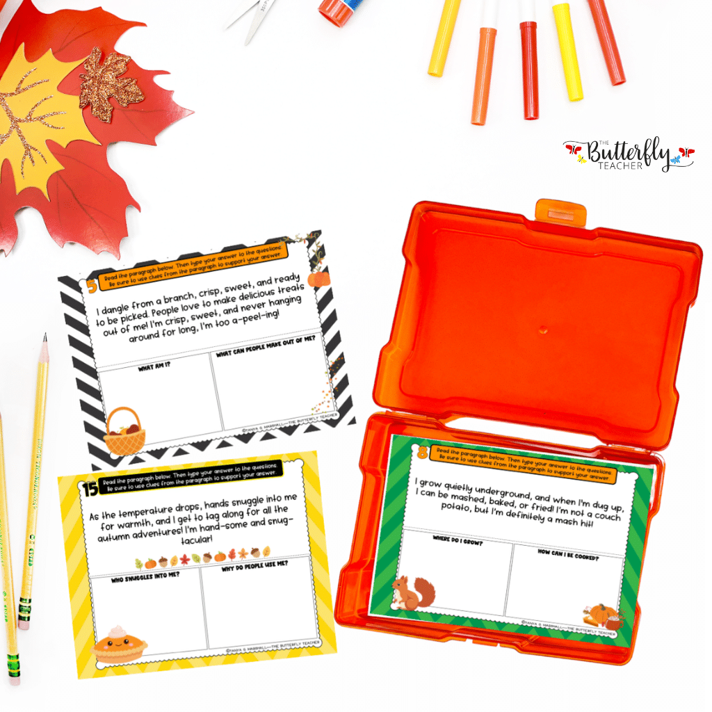 thanksgiving making inference reading activity