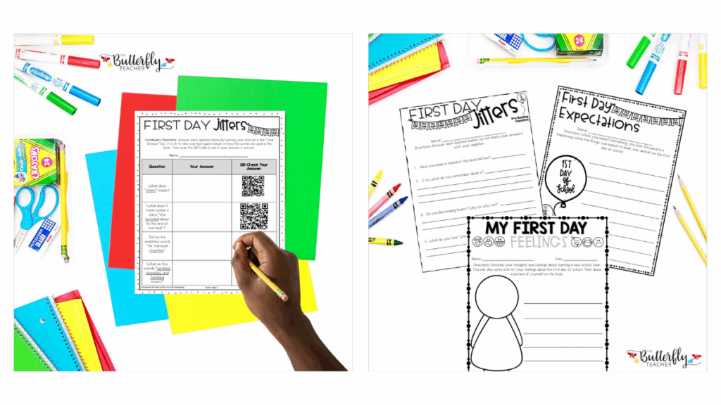 first day jitters book companion for first day of school