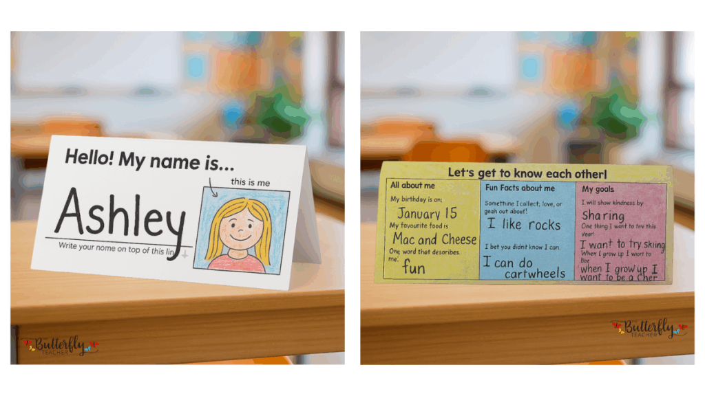 name tent activity first day of school activities