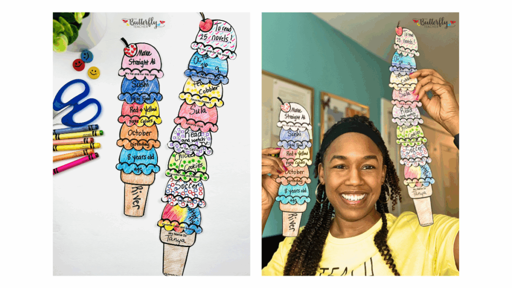 scoop about me craft first day of school activities