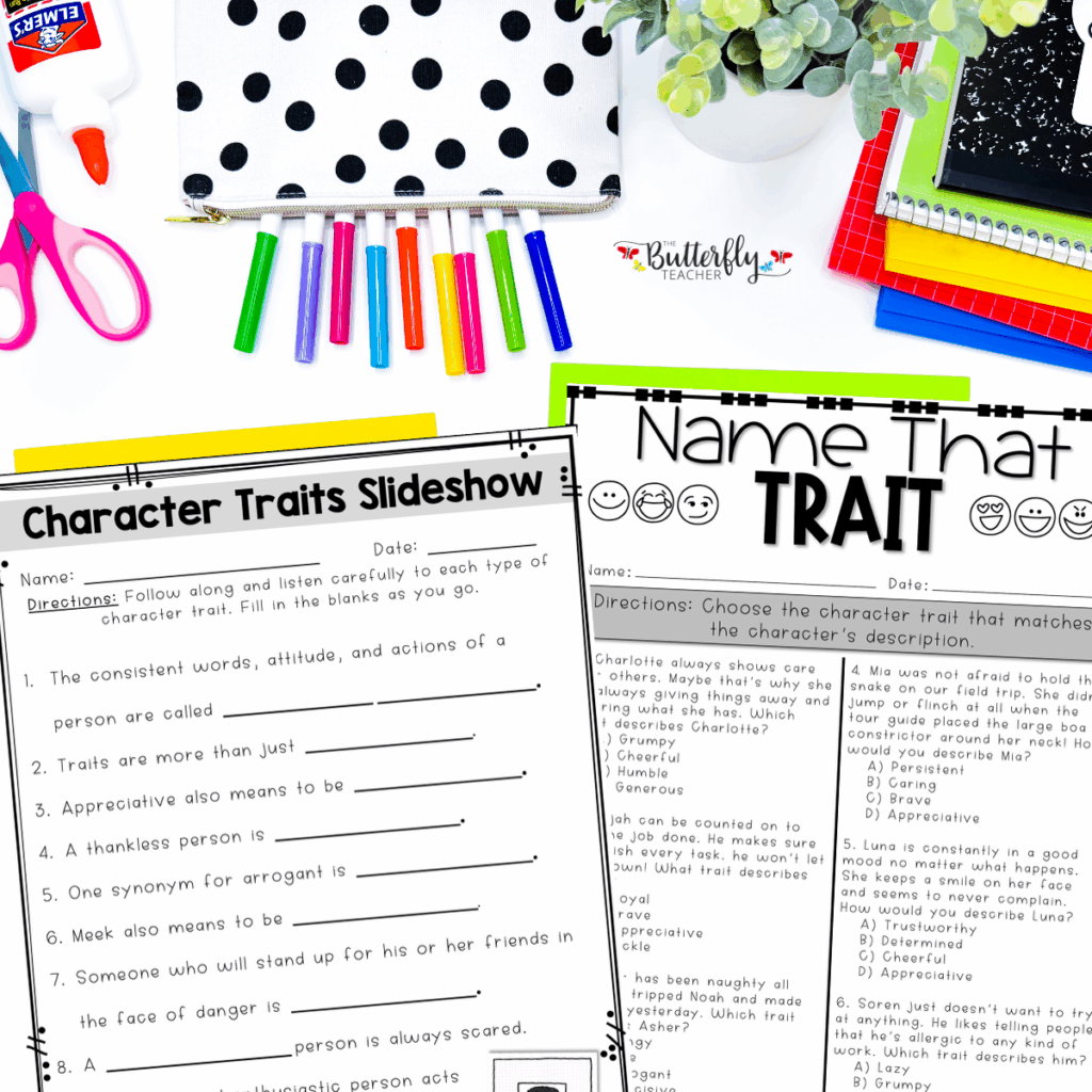 character traits vs feelings
