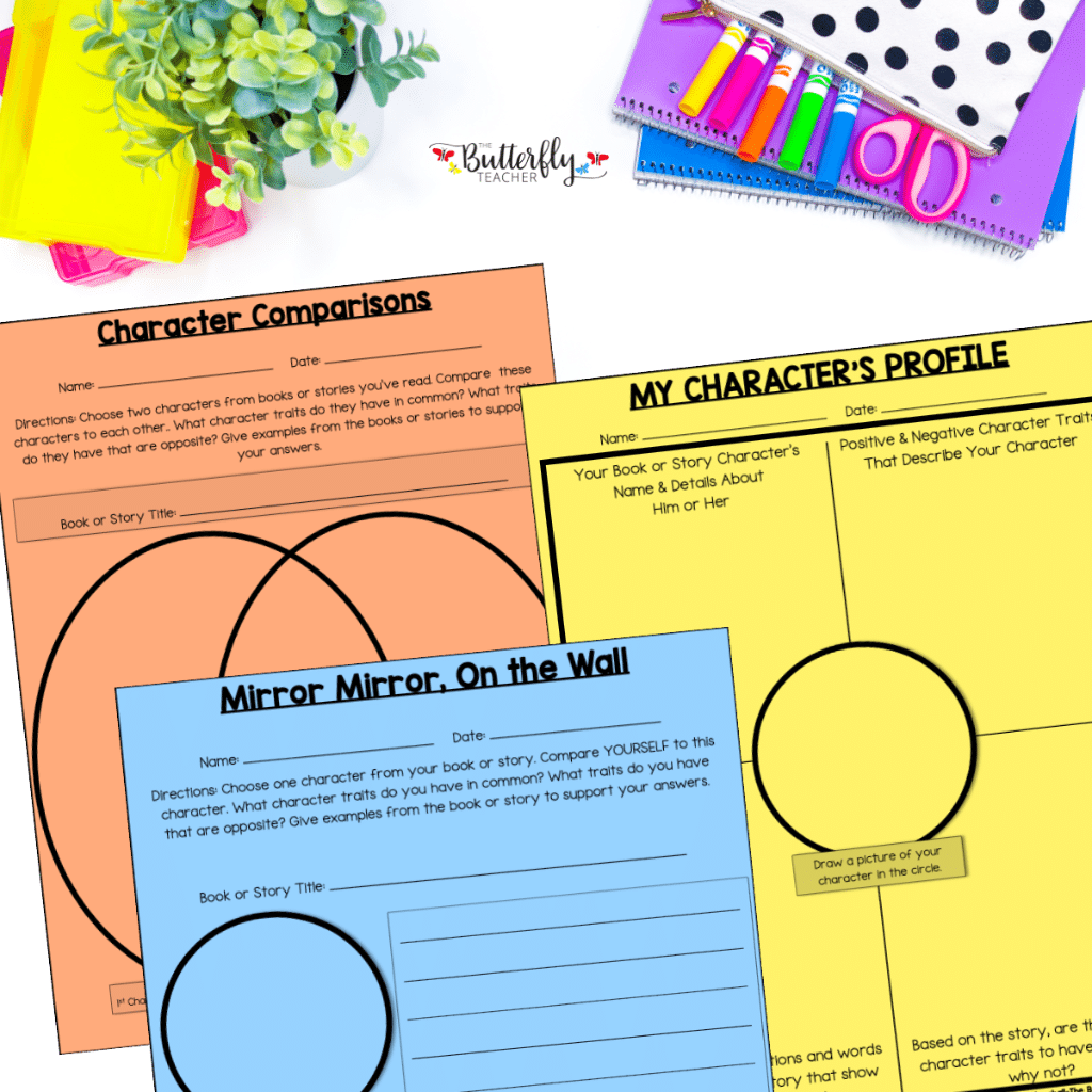Character Traits Graphic Organizers Set