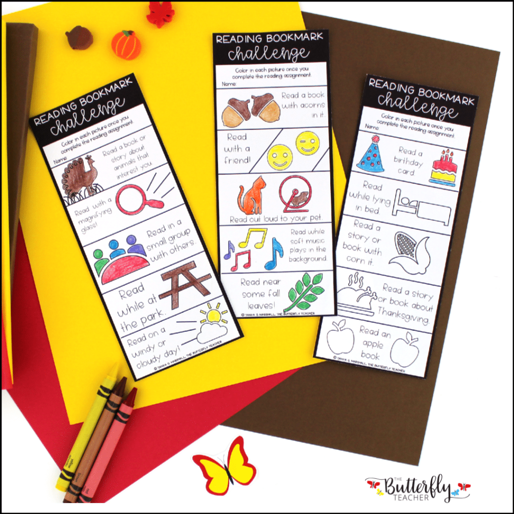 Reading Challenge Log and Bookmark