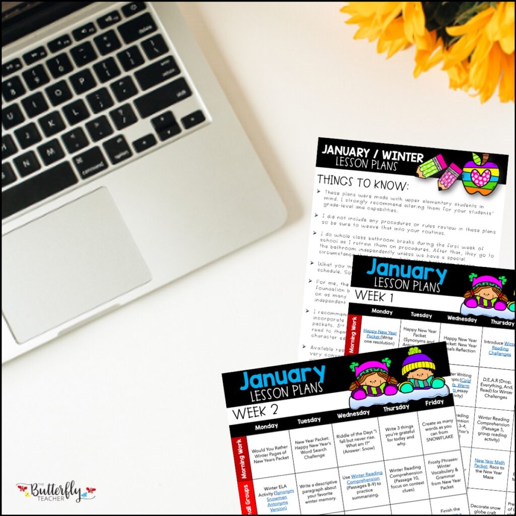 free January lesson plans