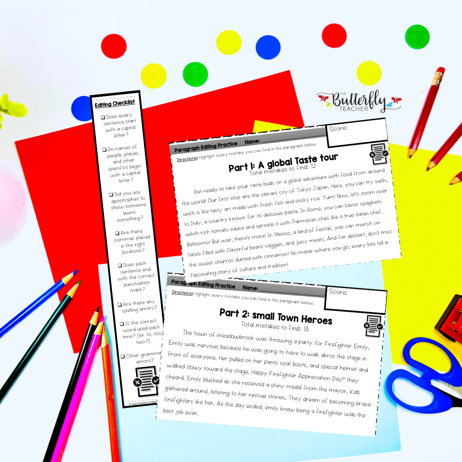 3rd grade revising and editing practice pages