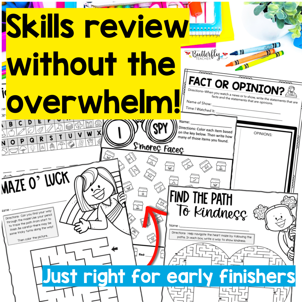 Organize Early Finisher Activities