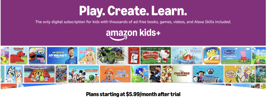 amazon kids+ membership