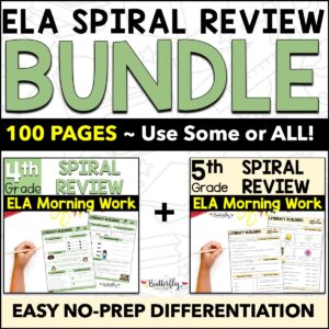 4th 5th Grade ELA Spiral Review