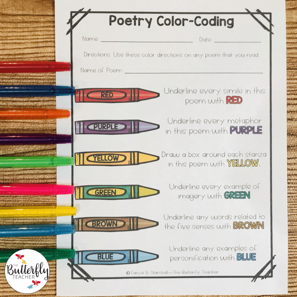 poetry activities for any poem activity