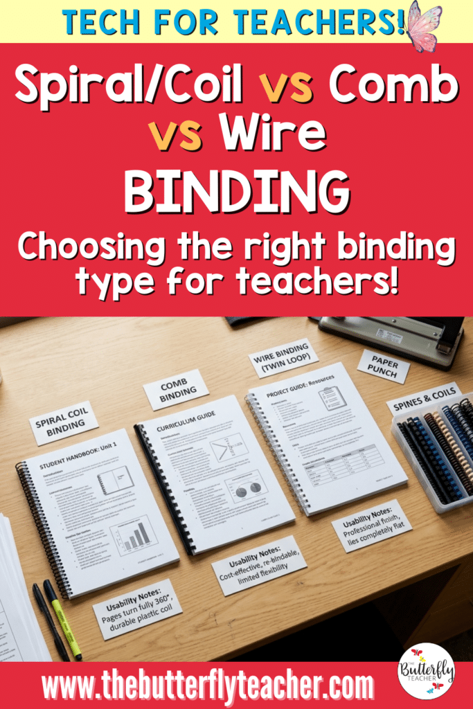 spiral vs comb vs wire binding tech for teachers