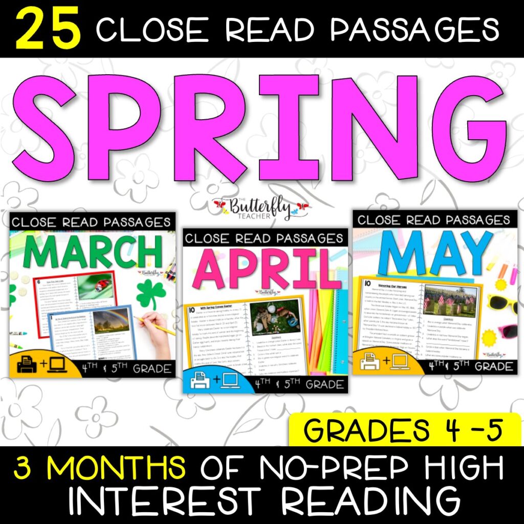 spring nonfiction reading passages
