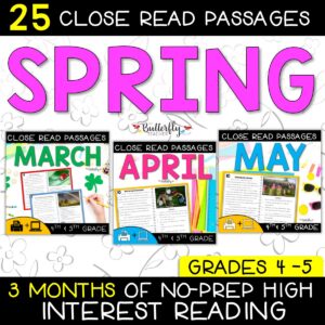 spring nonfiction reading passages