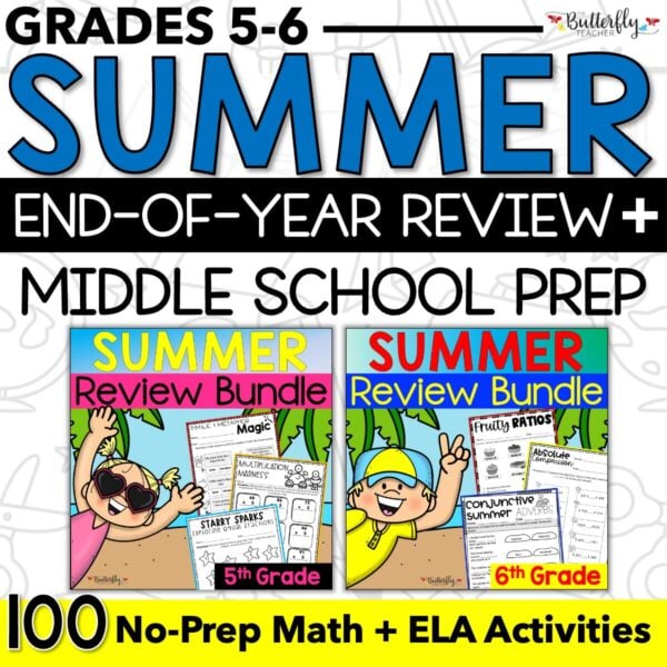 5th 6th middle school summer learning activities