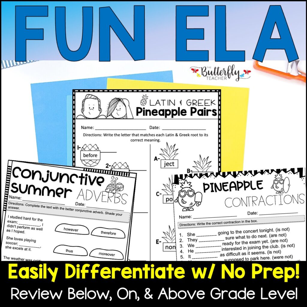 5th 6th middle school summer reading activities