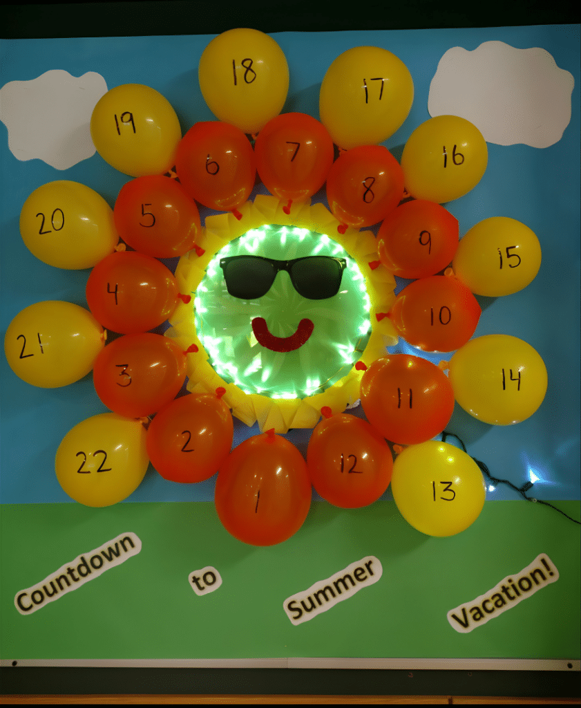 Countdown to Summer Vacation Balloon Sun Board