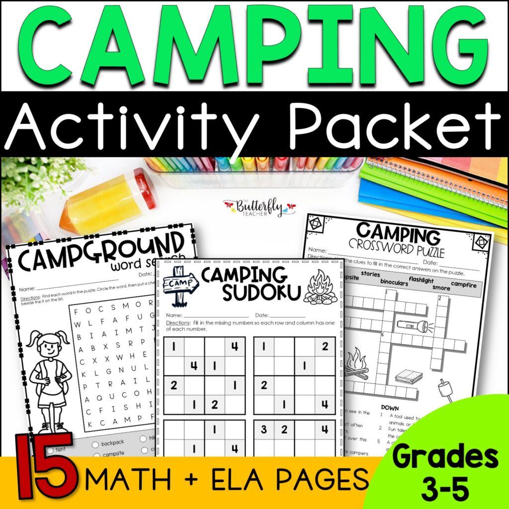 Camping Worksheets activity packet