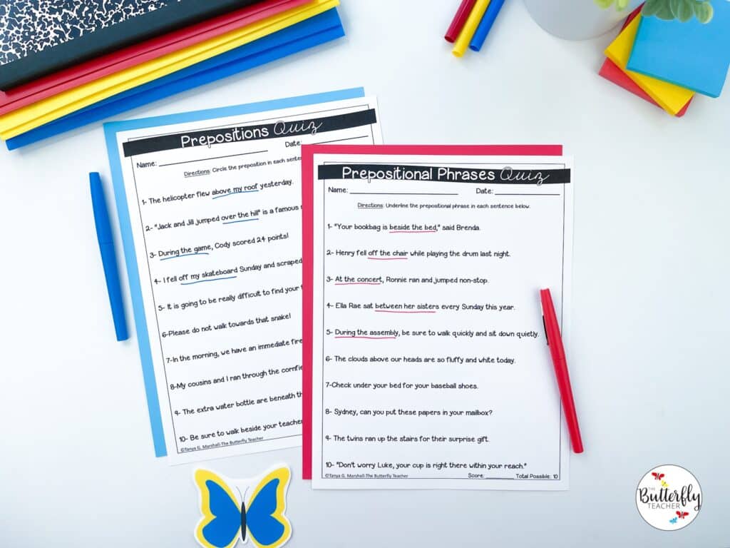 teach prepositions