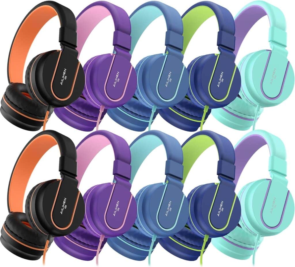 AILIHEN Kids Headphones Bulk 10-Pack