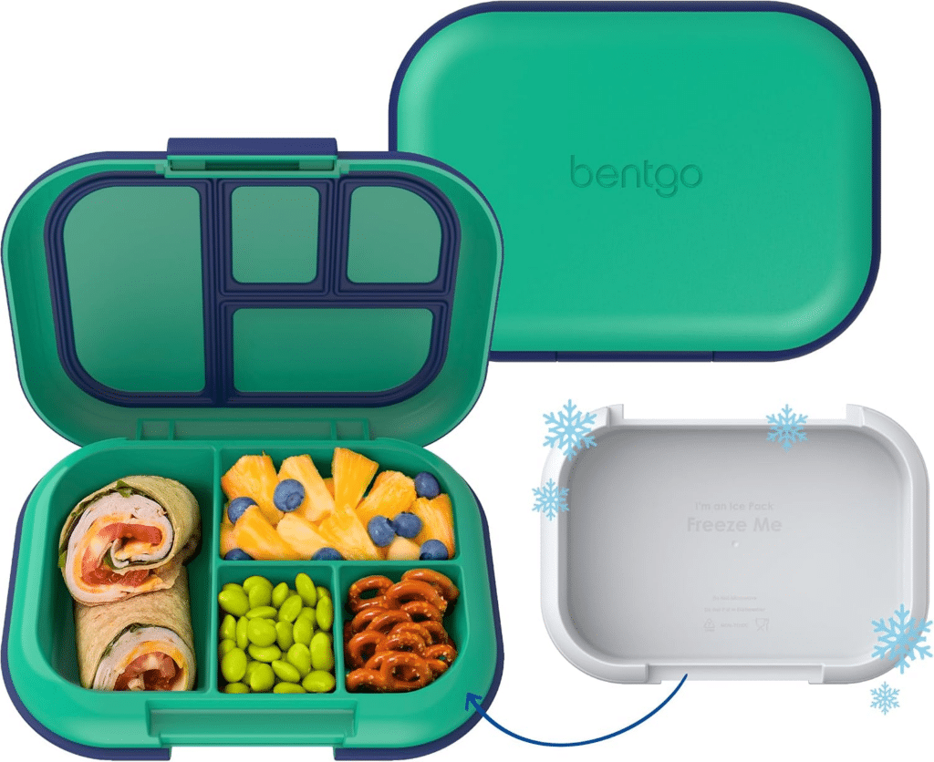 Bentgo Chill Kids Leakproof Lunch Box for kids - 4-Compartment Bento Box with Built-In Ice Pack
