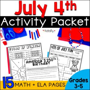 4th of July Worksheets for kids