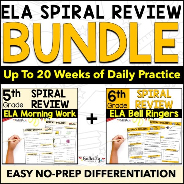 5th 6th grade spiral ELA review