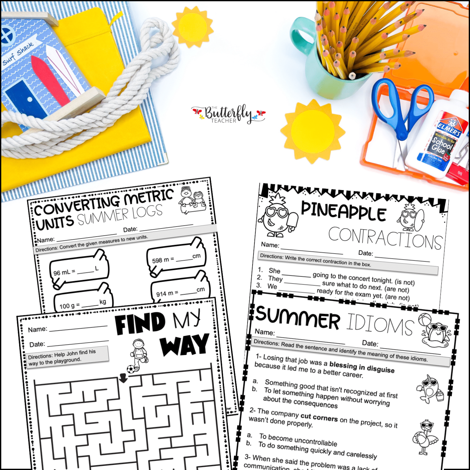 6th Grade Summer ELA Math Activities