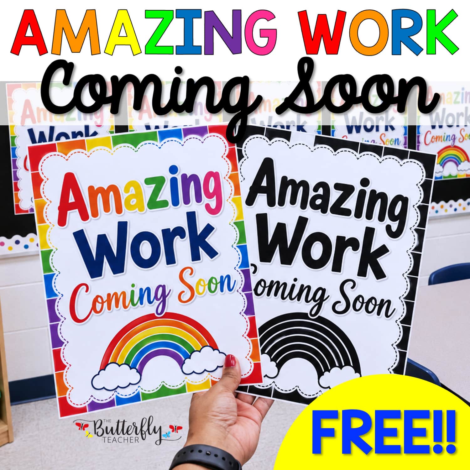 amazing work coming soon rainbow freebie