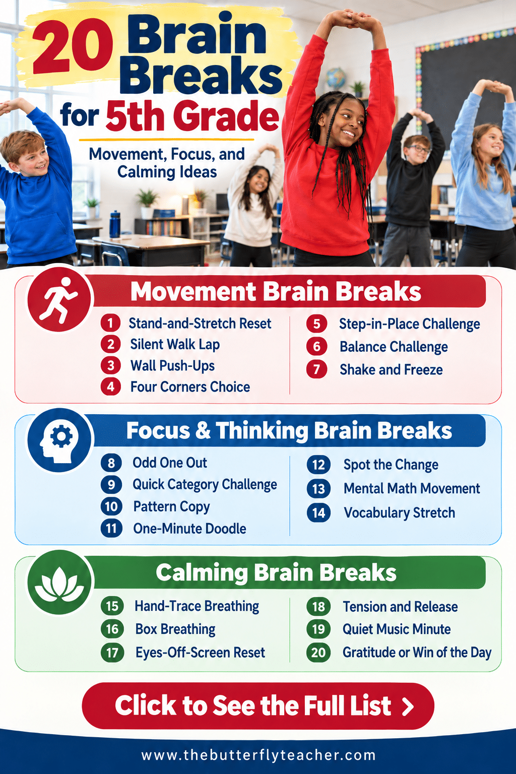 brain breaks for 5th grade